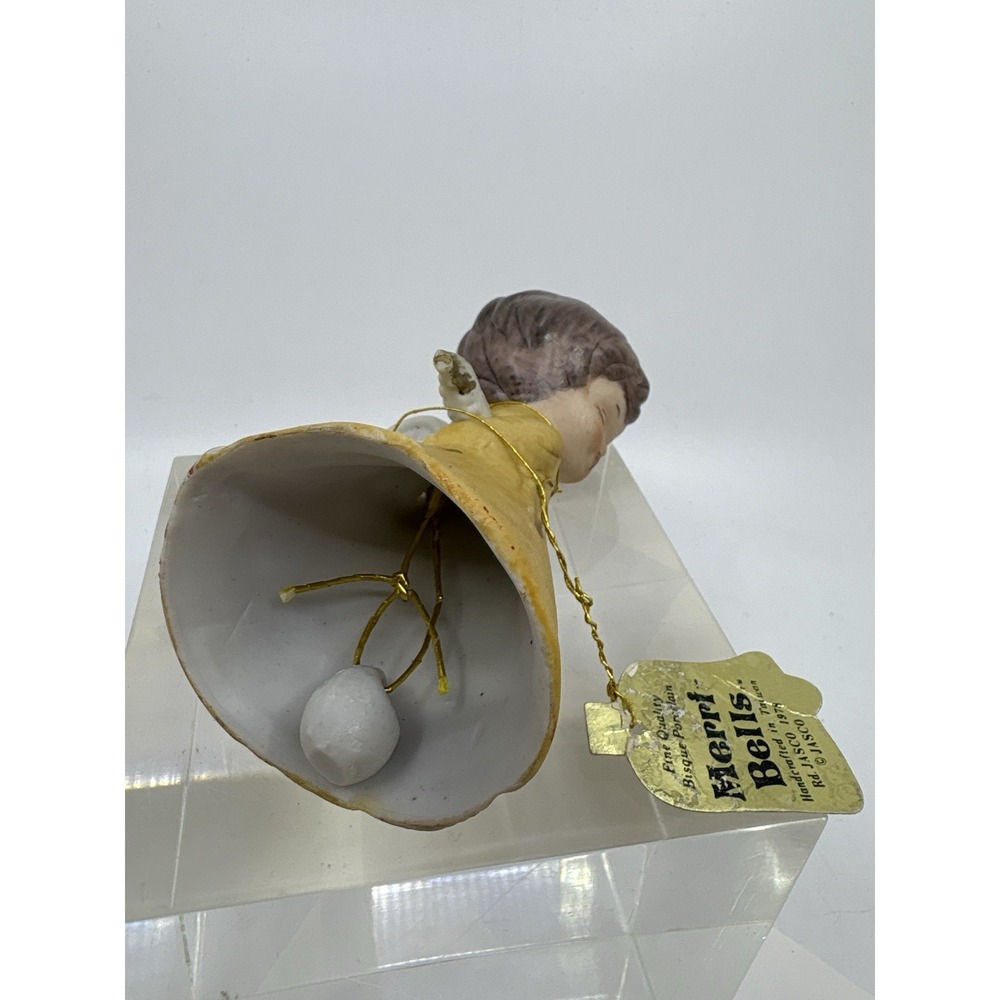 Vintage 1978 Jasco Angel Wishing Bell Fine Bisque Porcelain Handcrafted - Picture 5 of 6